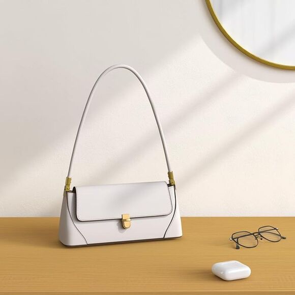 Women White Gold Imported Vintage Retro Classic Cute Hobo Tote Mini Clutch Bag - Picture 2 of 4